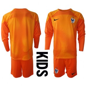 Frankrig Målmand Replika Babytøj Hjemmebanesæt Børn VM 2022 Langærmet (+ Korte bukser)
